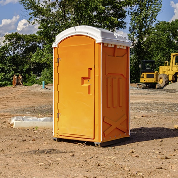 how often are the portable restrooms cleaned and serviced during a rental period in Kress